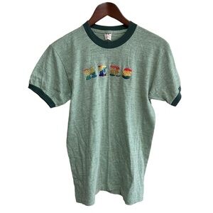Vintage 1970's ringer tee HERS Size Medium Green LGBT Women’s Rights